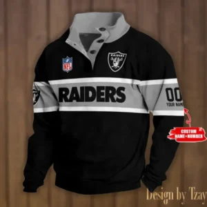 Las Vegas Raiders Personalized Stand Collar Double Breasted Hoodie AMCDBH00242