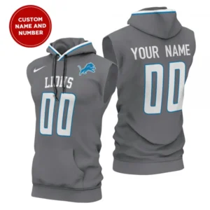 Detroit Lions New Era Men's Champions Flair Hooded Muscle Sleeveless T-Shirt AMCSLH000003