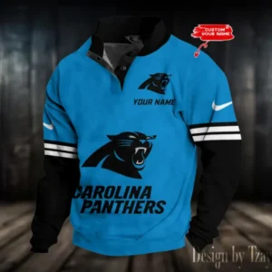 Carolina Panthers Personalized Stand Collar Double Breasted Hoodie AMCDBH00195