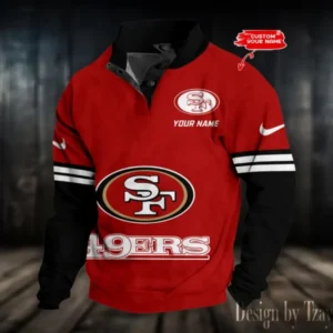San Francisco 49ers Personalized Stand Collar Double Breasted Hoodie AMCDBH00278