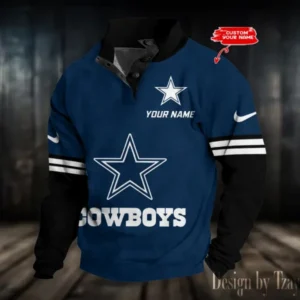 Dallas Cowboys Personalized Stand Collar Double Breasted Hoodie AMCDBH00211