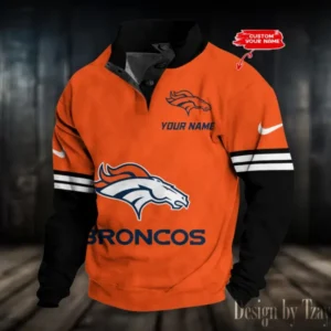 Denver Broncos Personalized Stand Collar Double Breasted Hoodie AMCDBH00215