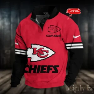 Kansas City Chiefs Personalized Stand Collar Double Breasted Hoodie AMCDBH00241