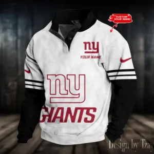 New York Giants Personalized Stand Collar Double Breasted Hoodie AMCDBH00266