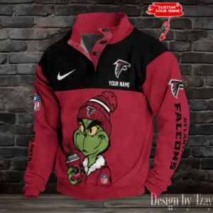Atlanta Falcons Personalized Stand Collar Double Breasted Hoodie AMCDBH00185