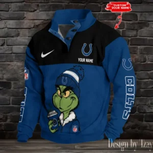 Indianapolis Colts Personalized Stand Collar Double Breasted Hoodie AMCDBH00231