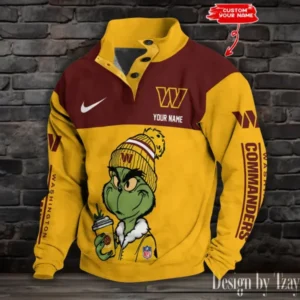 Washington Commanders Personalized Stand Collar Double Breasted Hoodie AMCDBH00292