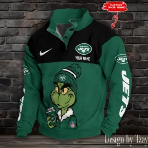 New York Jets Personalized Stand Collar Double Breasted Hoodie AMCDBH00268