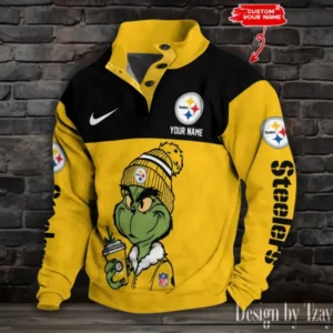 Pittsburgh Steelers Personalized Stand Collar Double Breasted Hoodie AMCDBH00274