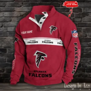 Atlanta Falcons Personalized Stand Collar Double Breasted Hoodie AMCDBH00187