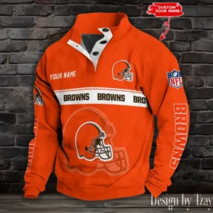 Cleveland Browns Personalized Stand Collar Double Breasted Hoodie AMCDBH00209