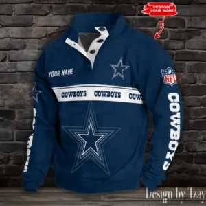 Dallas Cowboys Personalized Stand Collar Double Breasted Hoodie AMCDBH00213