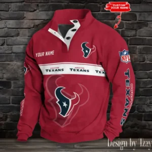 Houston Texans Personalized Stand Collar Double Breasted Hoodie AMCDBH00228