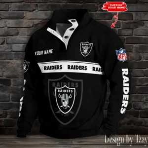 Las Vegas Raiders Personalized Stand Collar Double Breasted Hoodie AMCDBH00245