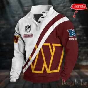 Washington Commanders Personalized Stand Collar Double Breasted Hoodie AMCDBH00293
