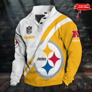 Pittsburgh Steelers Personalized Stand Collar Double Breasted Hoodie AMCDBH00275