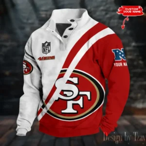 San Francisco 49ers Personalized Stand Collar Double Breasted Hoodie AMCDBH00276