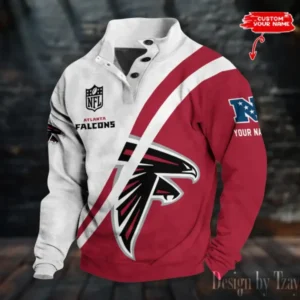 Atlanta Falcons Personalized Stand Collar Double Breasted Hoodie AMCDBH00186
