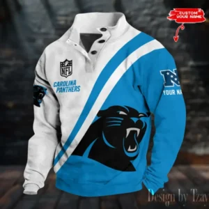 Carolina Panthers Personalized Stand Collar Double Breasted Hoodie AMCDBH00198