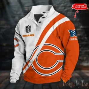 Chicago Bears Personalized Stand Collar Double Breasted Hoodie AMCDBH00199
