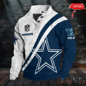 Dallas Cowboys Personalized Stand Collar Double Breasted Hoodie AMCDBH00212