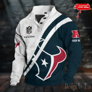 Houston Texans Personalized Stand Collar Double Breasted Hoodie AMCDBH00229