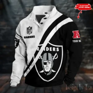Las Vegas Raiders Personalized Stand Collar Double Breasted Hoodie AMCDBH00246