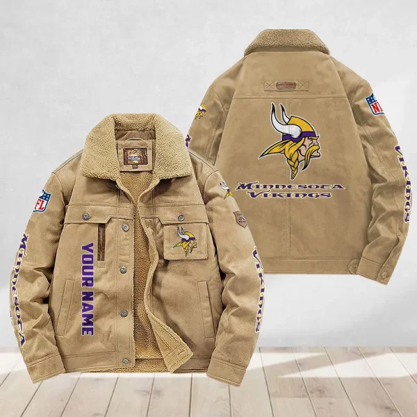 Minnesota Vikings Flight Cotton Jacket AMCFCJ000017 - Image 2