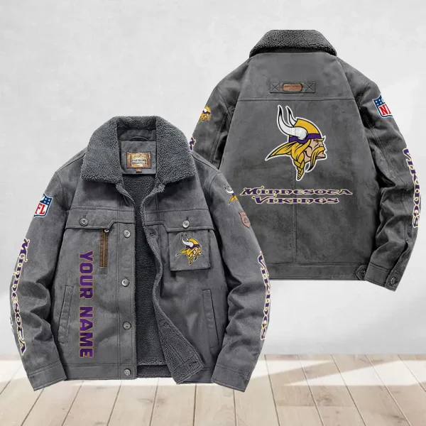 Minnesota Vikings Flight Cotton Jacket AMCFCJ000017 - Image 3