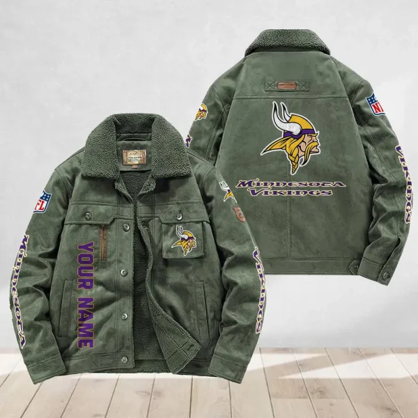 Minnesota Vikings Flight Cotton Jacket AMCFCJ000017 - Image 5