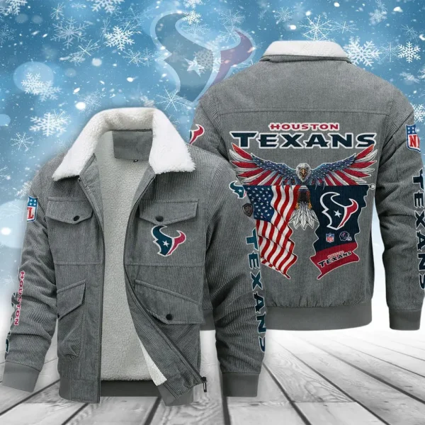 Houston Texans Men’s Thickened Corduroy Jacket AMCTCJS000073 - Image 2