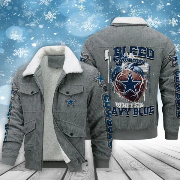Dallas Cowboys Men’s Thickened Corduroy Jacket AMCTCJS000077 - Image 2