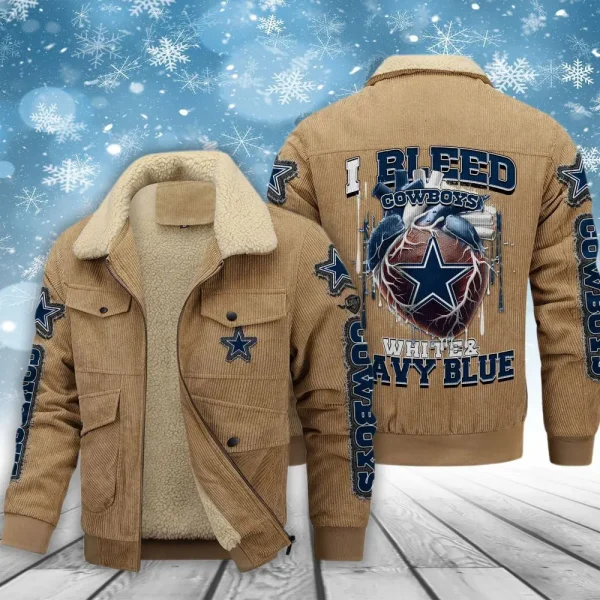 Dallas Cowboys Men’s Thickened Corduroy Jacket AMCTCJS000077 - Image 3
