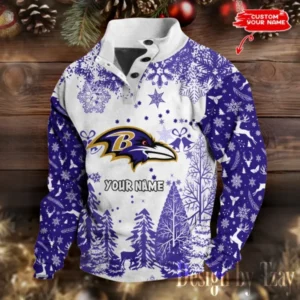 Baltimore Ravens Christmas Double Stand Collar Sport Hoodies AMCDBH00322