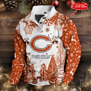 Chicago Bears Christmas Double Stand Collar Sport Hoodies AMCDBH00296