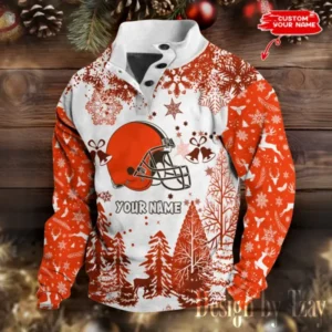 Cleveland Browns Christmas Double Stand Collar Sport Hoodies AMCDBH00323