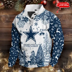 Dallas Cowboys Christmas Double Stand Collar Sport Hoodies AMCDBH00305