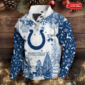 Indianapolis Colts Christmas Double Stand Collar Sport Hoodies AMCDBH00345