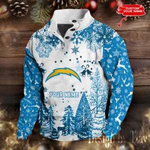 Los Angeles Chargers Christmas Double Stand Collar Sport Hoodies AMCDBH00360