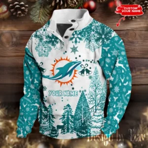 Miami Dolphins Christmas Double Stand Collar Sport Hoodies AMCDBH00308