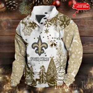 New Orleans Saints Christmas Double Stand Collar Sport Hoodies AMCDBH00347
