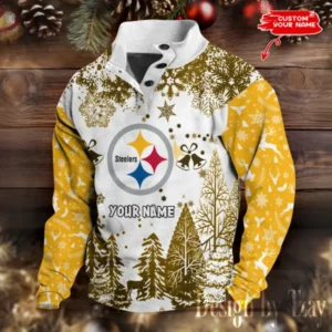 Pittsburgh Steelers Christmas Double Stand Collar Sport Hoodies AMCDBH00352