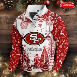 San Francisco 49ers Christmas Double Stand Collar Sport Hoodies AMCDBH00353