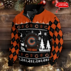 Chicago Bears Christmas Double Stand Collar Sport Hoodies AMCDBH00298
