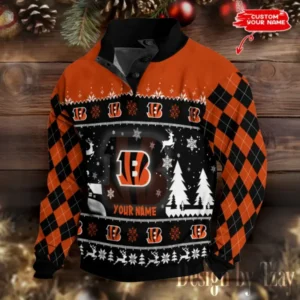 Cincinnati Bengals Christmas Double Stand Collar Sport Hoodies AMCDBH00348