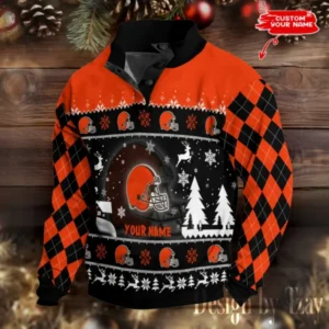 Cleveland Browns Christmas Double Stand Collar Sport Hoodies AMCDBH00325