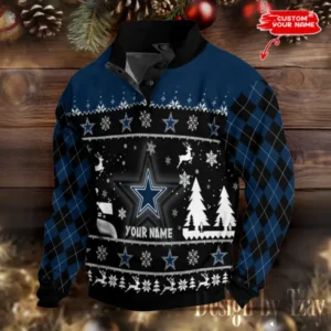Dallas Cowboys Christmas Double Stand Collar Sport Hoodies AMCDBH00309