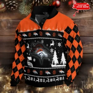 Denver Broncos Christmas Double Stand Collar Sport Hoodies AMCDBH00310