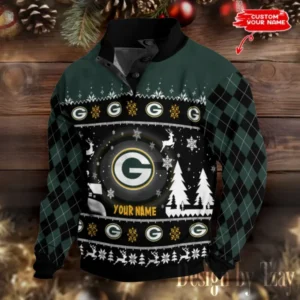 Green Bay Packers Christmas Double Stand Collar Sport Hoodies AMCDBH00338