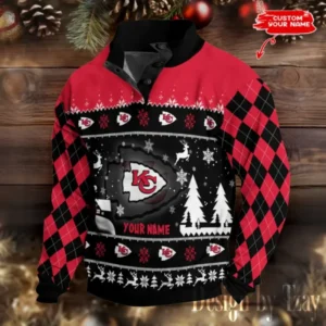 Kansas City Chiefs Christmas Double Stand Collar Sport Hoodies AMCDBH00350